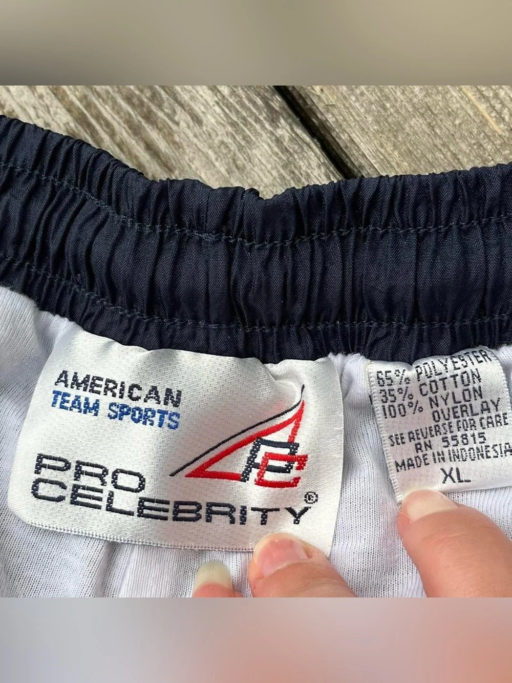 Pro Celebrity navy blue windbreaker track pants